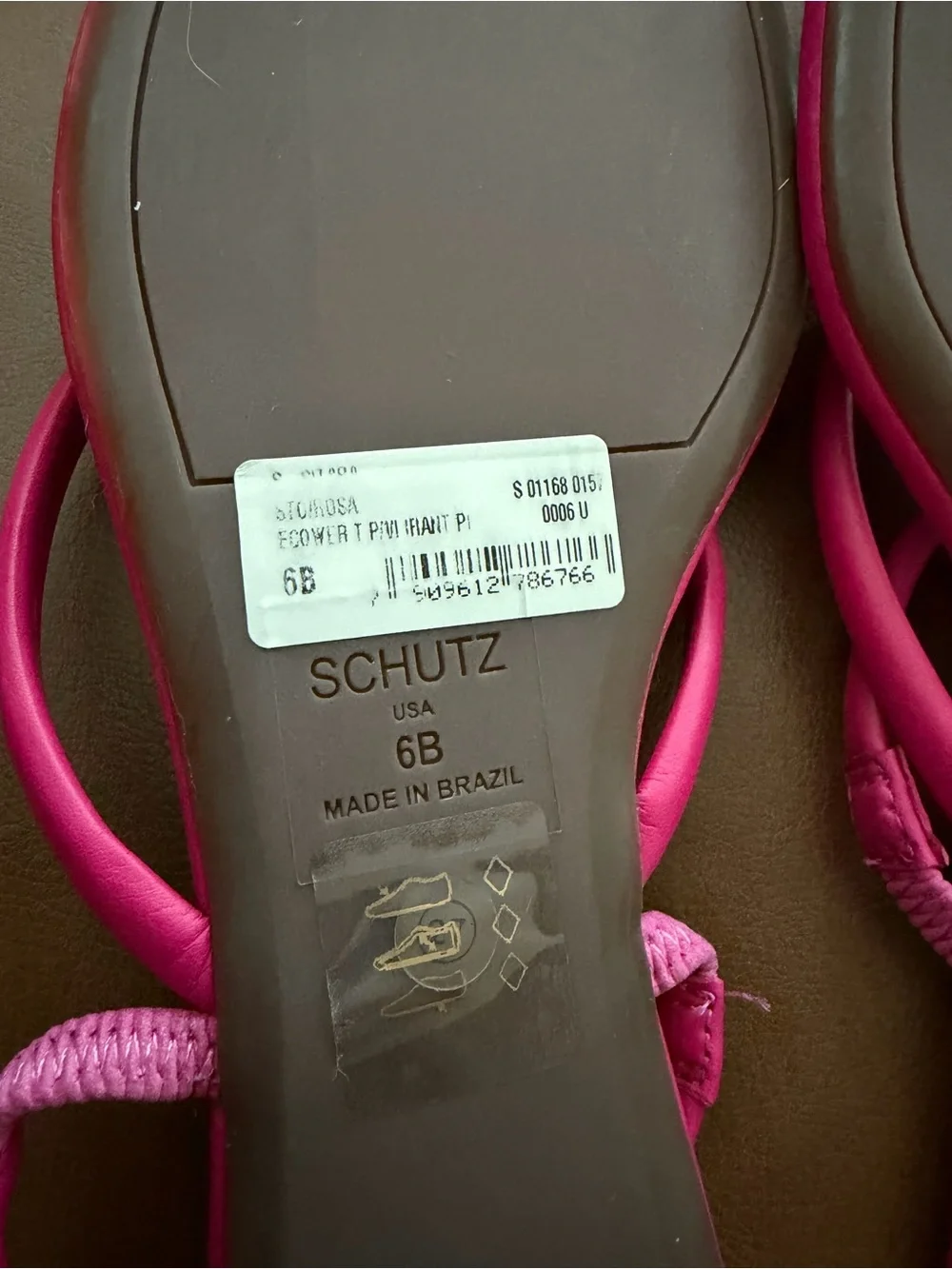 SCHUTZ Hot Pink Double-Ring Toe-Loop Slide Sandals